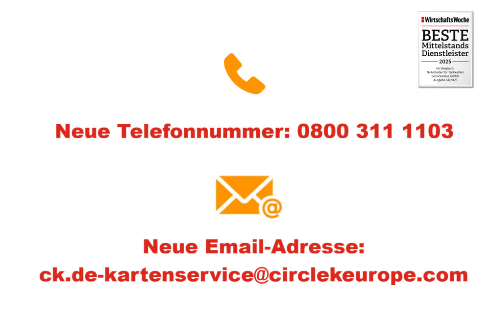 Neue Kontaktdaten - Circle K - B2B Tankkarten