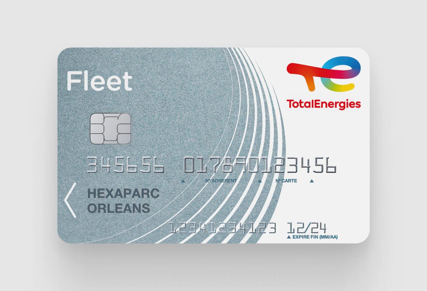 Frontalansicht der TotalEnergies Tankkarte